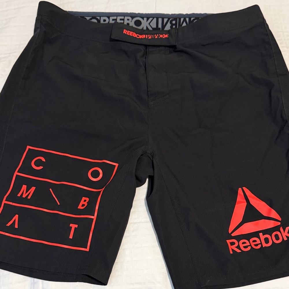 Reebok Men's Black and Red UFC Shorts